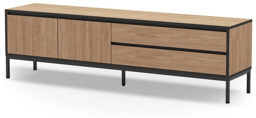 Masă TV în culoare naturală cu aspect de lemn de stejar 180x55 cm Lorenza – Marckeric