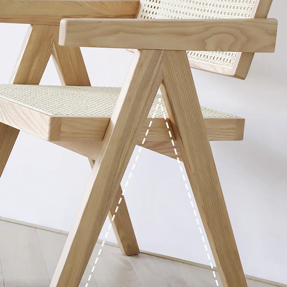 Scaun de bucatarie aspect lemn cu cotiera in stil japandi - 1 buc. Deprimo 77133316638 by Deprimo