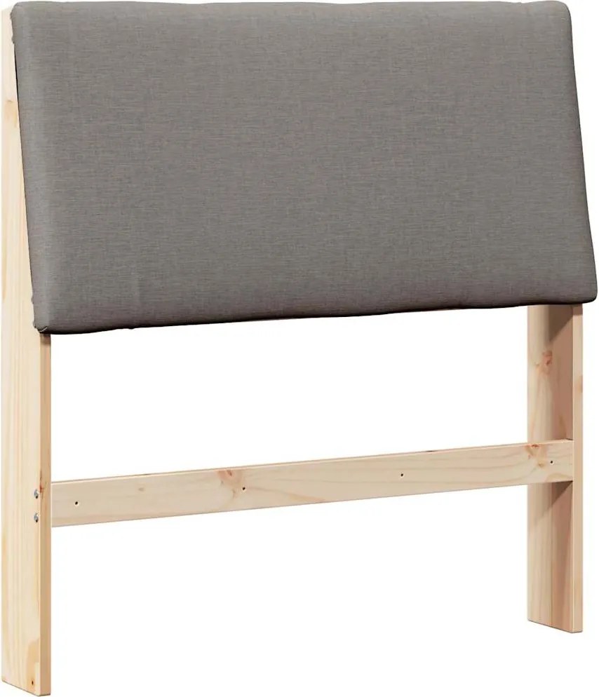 vidaXL Tăblie tapițată Gri taupe 100 cm Lemn de pin masiv