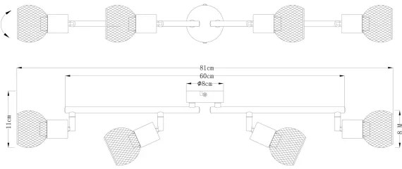 Spot Globo 54028-4 FIASTRA 4xE14/40W/230V