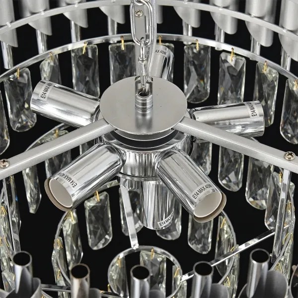 Brilagi - Lustră cu lanț ECLIPSE 7xE14/10W/230V, diametru 48 cm, argintie