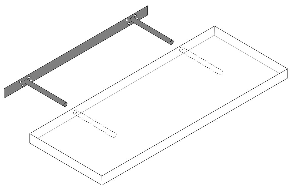 Poliță de perete FIGO+ consolă, 110cm, stejar închis Casaria