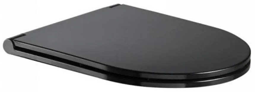 Scaun WC Clement Black Slim Soft Closing, negru mat