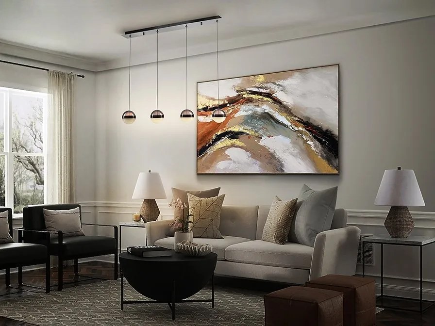 Lustra cu 4 pendule LED design modern Orbes