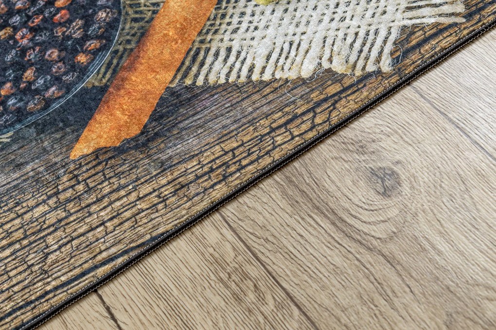 ANDRE 29040 covor lavabil Condimente, bucatarie, anti-alunecare - maro / bej