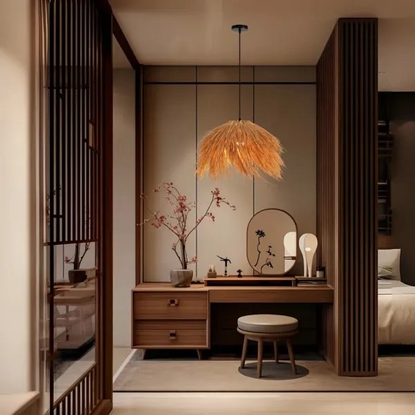 Lustră pe cablu Immax 08272L NATURALEZA 1xE27/40W/230V d. 55 cm ratan