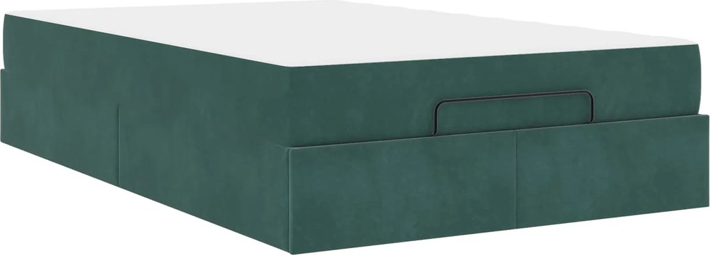 vidaXL Cadru de pat cu saltea cu saltea 2 pcs Verde Catifea