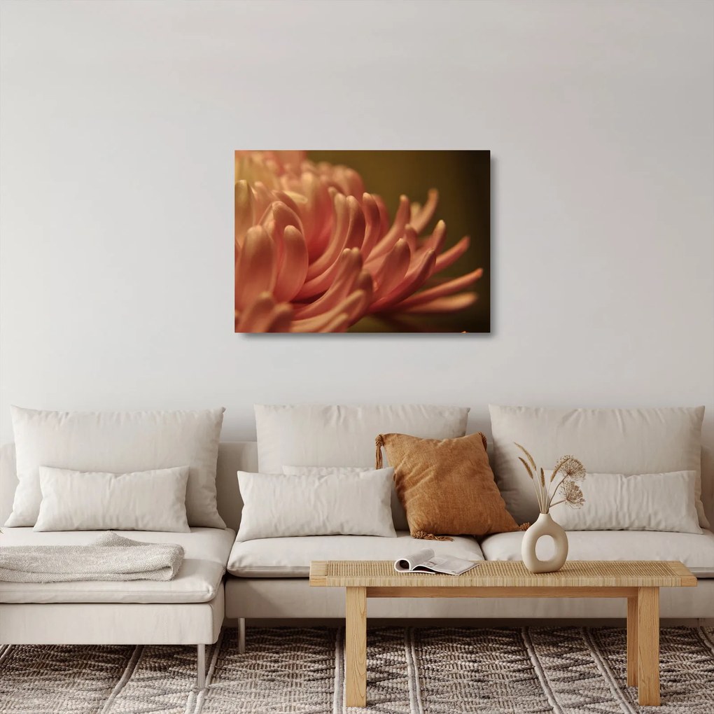 Tablou pe sticlă cu detailu florii (70x50 cm)