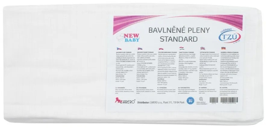 New Baby Scutece din bumbac Standard, 70 x 80 cm, set 10 buc.