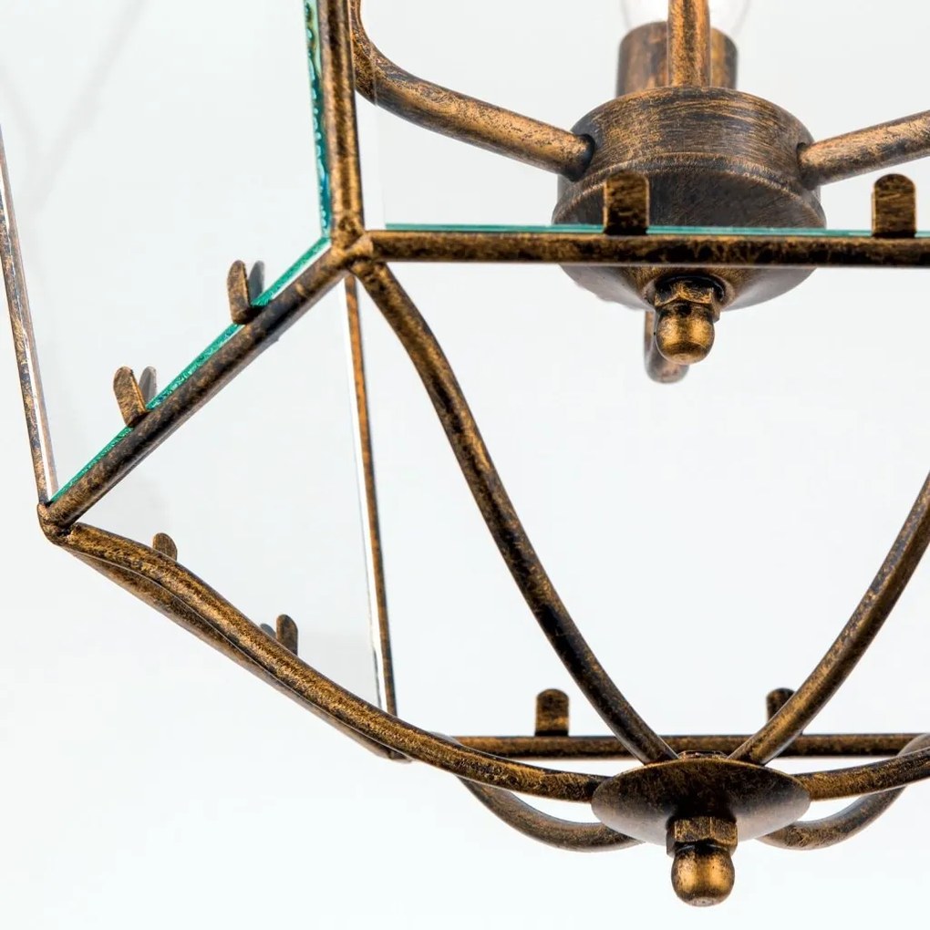 Lustra / Pendul design rustic Manto Latern HL 6-1532/3 Antik-gold OR