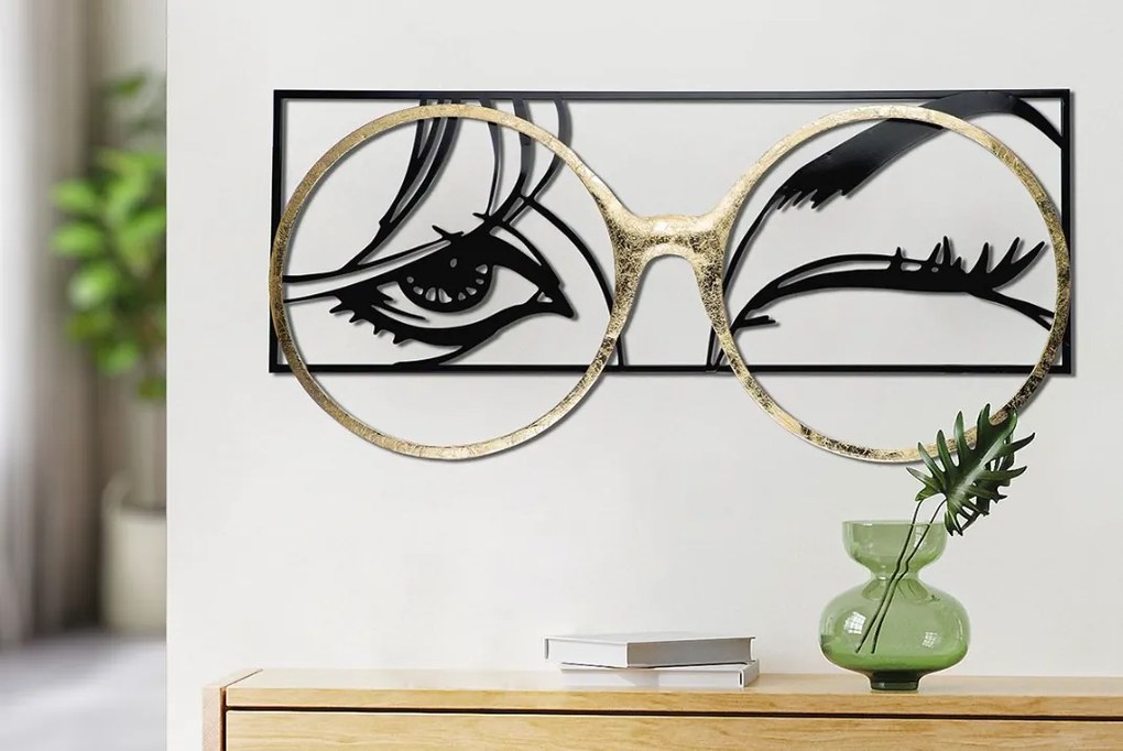 Decoratiune de perete Twinkle, metal, 90x42,5 cm