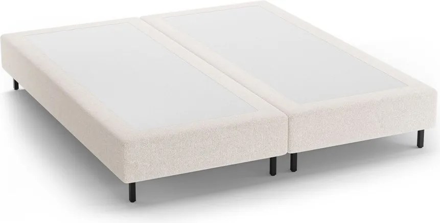 Pat matrimonial crem tapițat fără tăblie 180x200 cm Whale – Micadoni