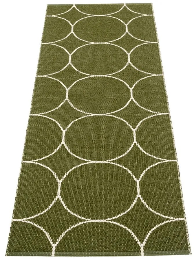 Covor tip traversă pentru interior și exterior verde închis 70x200 cm Boo Dark Olive – Pappelina