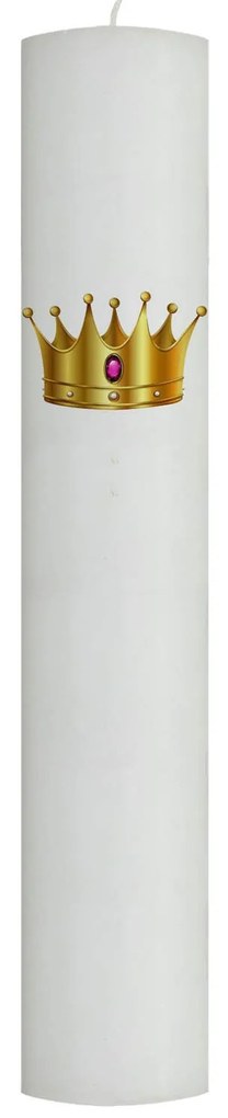 Lumanare Botez Coroana cu roz 4,5 cm, 40 cm