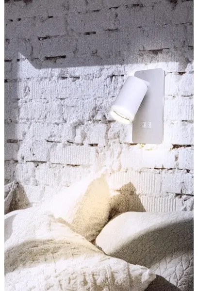 Spot LED de perete PARIS 1xGU10/10W/230V + LED/6W/230V alb