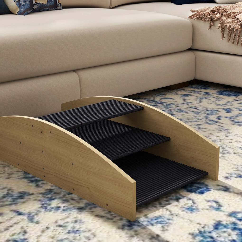 PawHut Balansier de agilitate pentru câini, 2-in-1 balansier și scară, antiderapant, lemn de brad, 80 x 39,5 cm | Aosom Romania