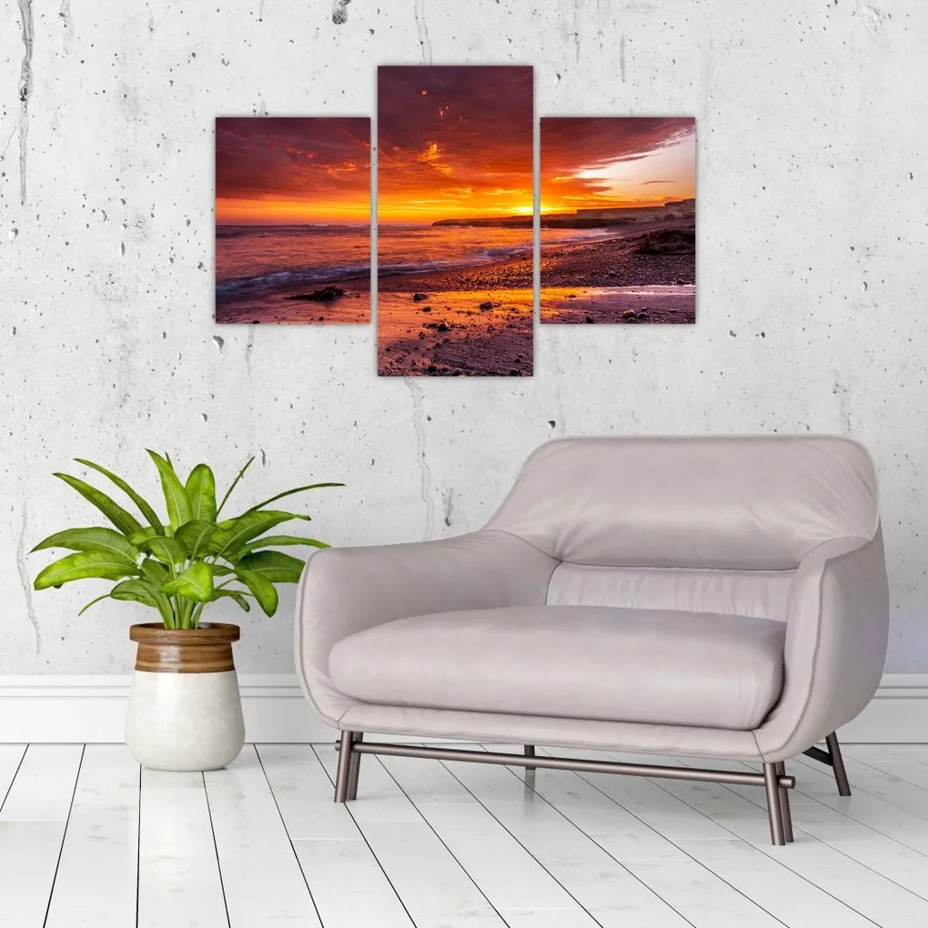 Tablou cu apus de soare la mare (90x60 cm)