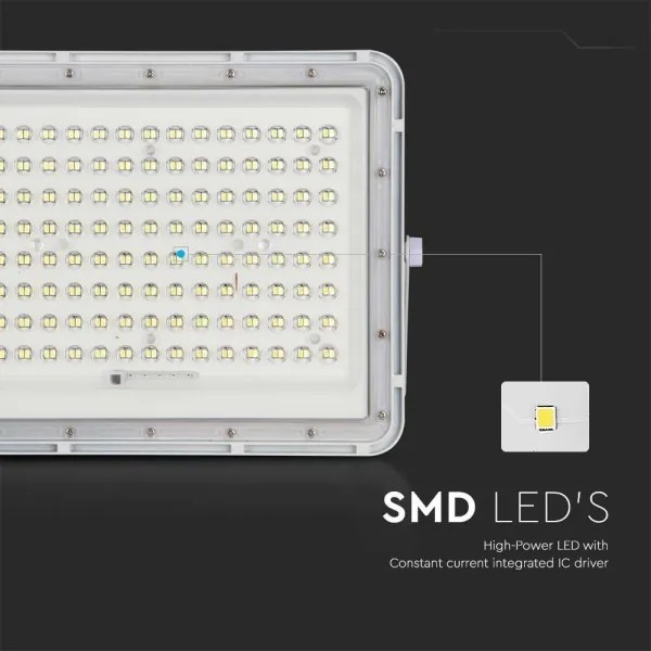 Proiector LED solar de exterior LED/20W/3,2V 6400K alb + telecomandă
