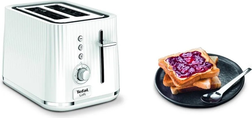 Prăjitor de pâine alb Loft TT761138 – Tefal