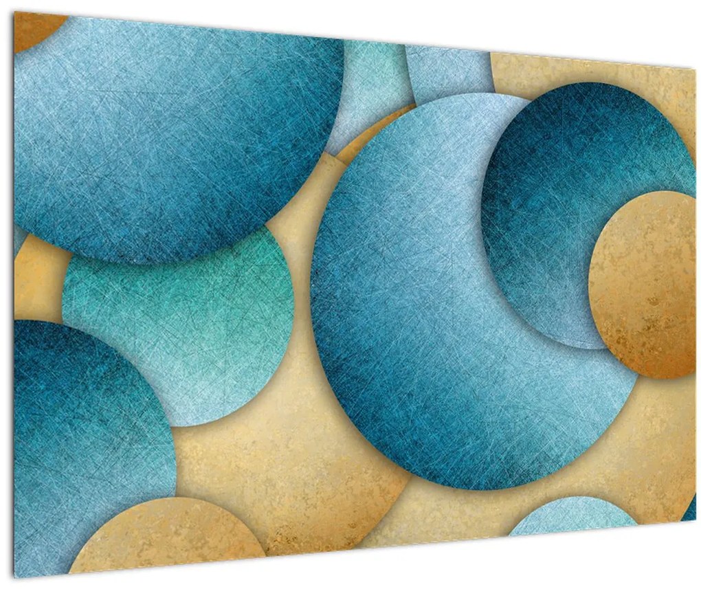 Tablou cu abstracție cercuri (90x60 cm)