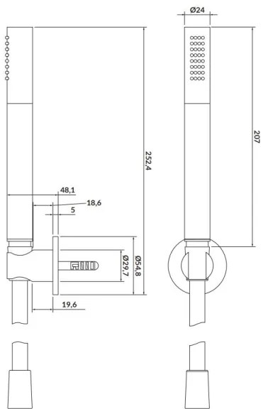 Set de duș Cersanit S951-401 CREA nichel