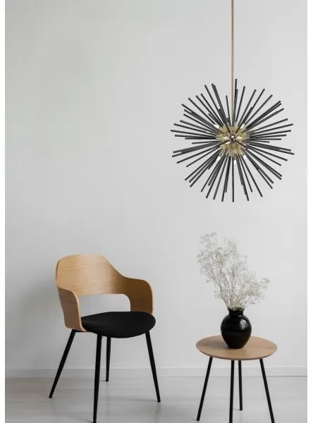 Lustră pe tijă Zuma Line P0491-09C-F7BC URCHIN 9xG9/42W/230V auriu/negru