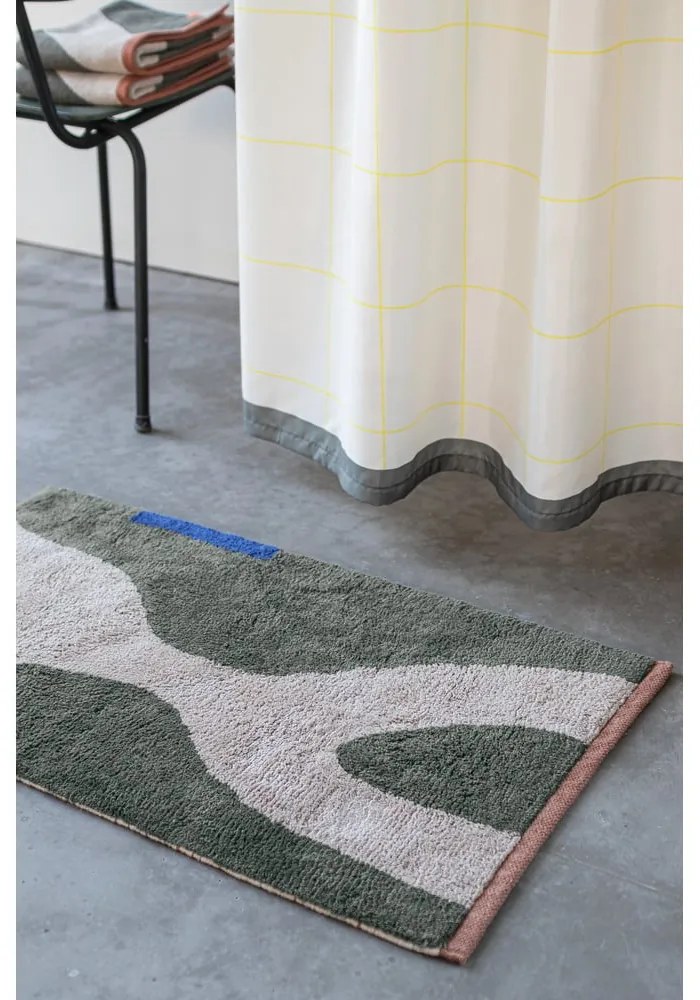 Covor verde închis lavabil din bumbac 50x80 cm Figura – Mette Ditmer Denmark