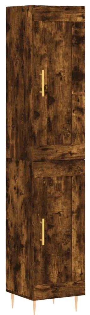 3200446 vidaXL Dulap înalt, stejar fumuriu, 34,5x34x180 cm, lemn prelucrat