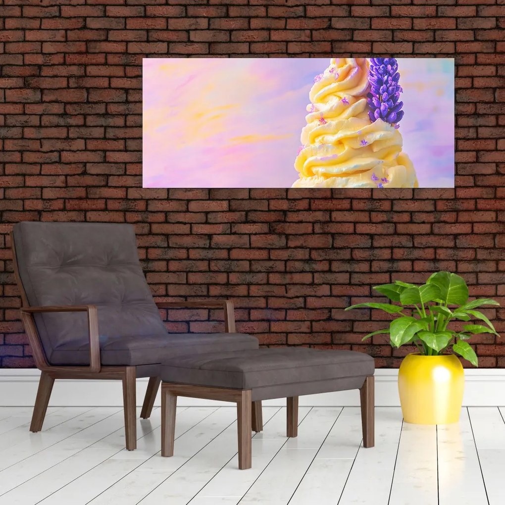 Tablou - Înghețată cu lavandă (120x50 cm)