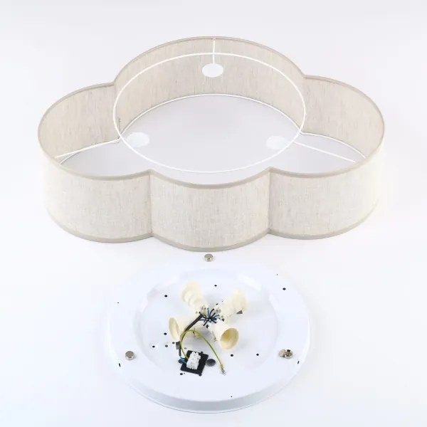 Brilagi - Plafonieră pentru copii NIMBUS LINEN 4xE27/15W/230V 46x63 cm bej