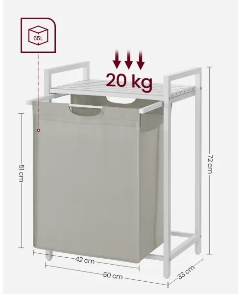Coș pentru rufe REX alb