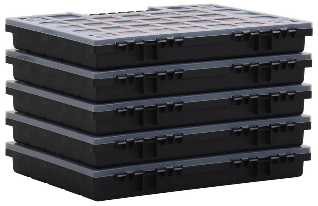 Cutii de organizare, 5 buc., 40x30x5 cm, polipropilena 5, 21 cutii, 1