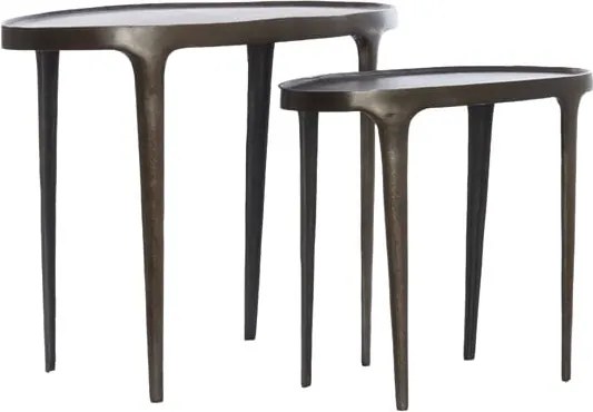 Măsuțe auxiliare 2 buc. rotunde din metal 33x70 cm Arica – Light &amp; Living