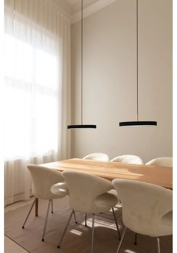 Lustră neagră LED cu abajur din metal ø 43 cm Asteria Medium – UMAGE