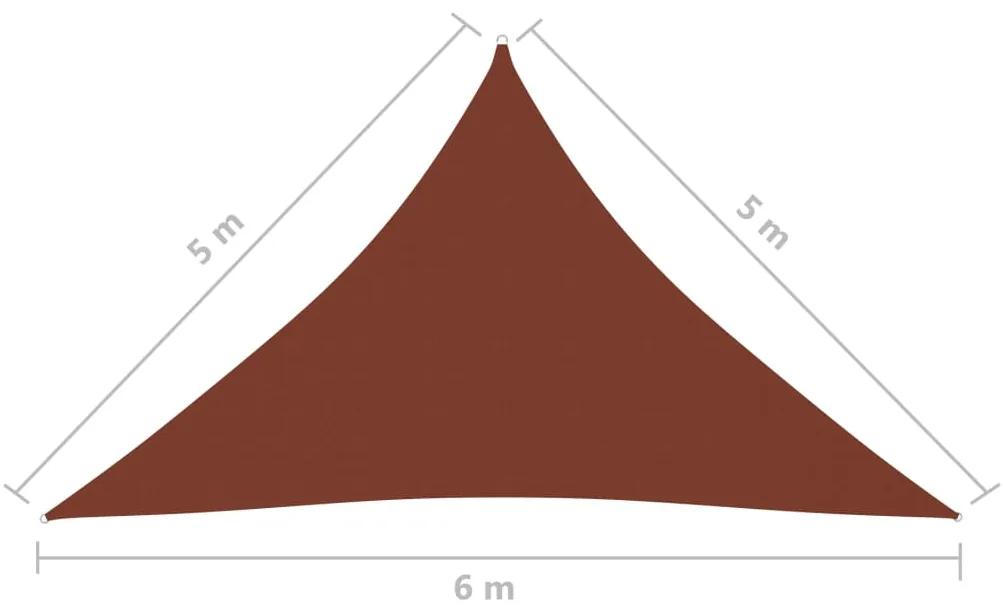 Parasolar, caramiziu, 5x5x6 m, tesatura oxford, triunghiular Terracota, 5 x 5 x 6 m