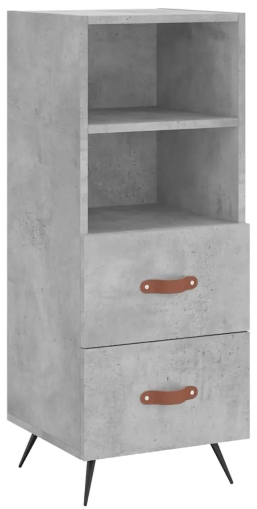 vidaXL Servantă, gri beton, 34,5x34x90 cm, lemn compozit