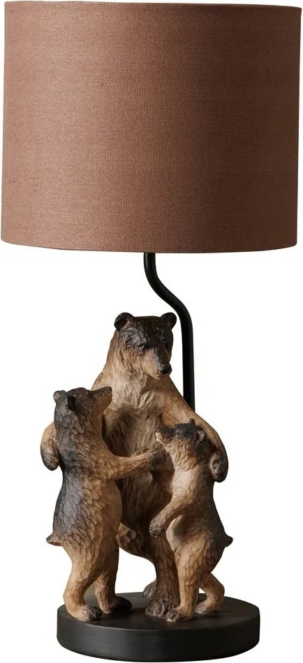 Lampa de masa, din polirasina, cu abajur din in, Family