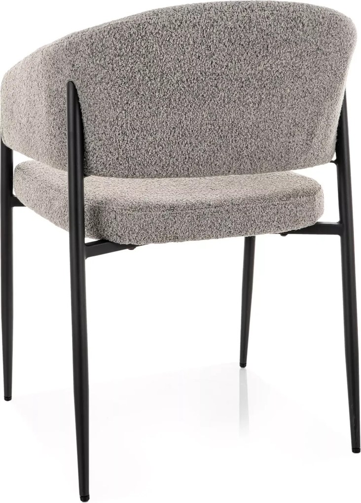 Scaun de dining AKITA cu picioare negre, gri