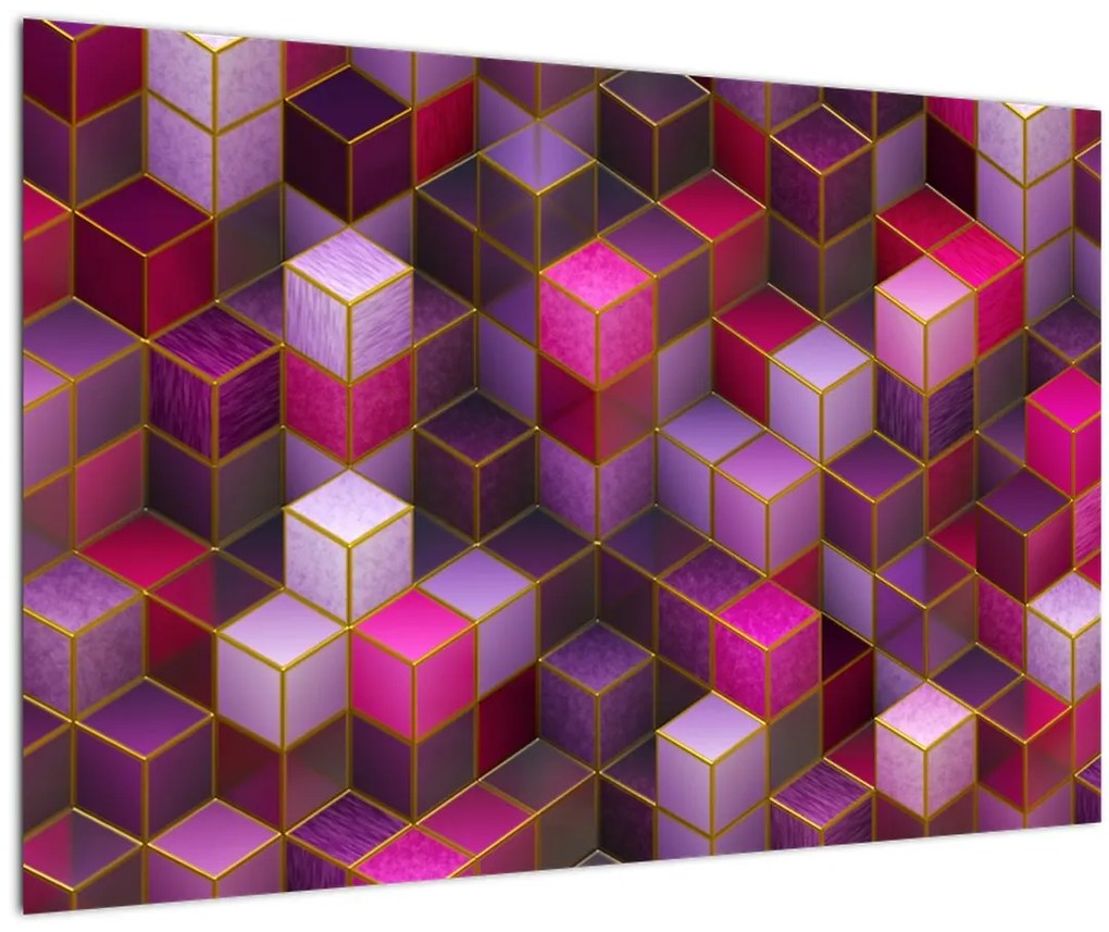 Tablou - Cuburi violet (90x60 cm)