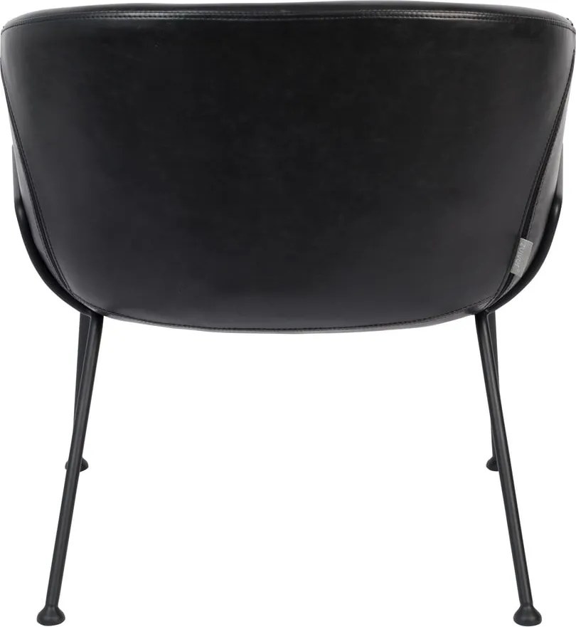 Fotoliu din piele ecologică Zuiver Feston, negru