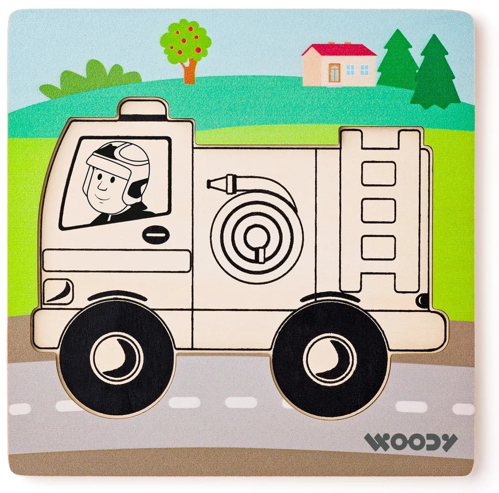 Woody Puzzle Baby Pompier