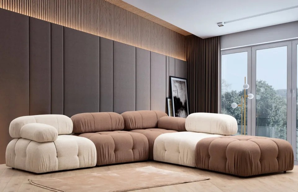 Fotoliu Modular Bubble R1, Crem