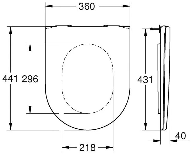 Colac WC Grohe Essence, alb - 39576000