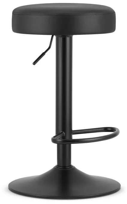 Scaun Bar ROJST Piele ecologica neagra / baza neagra