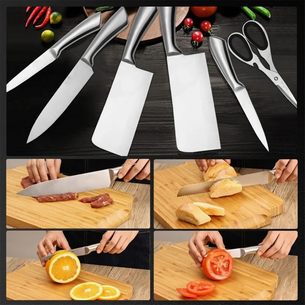 Set cutite inox cu geanta Royalty Line K10HL