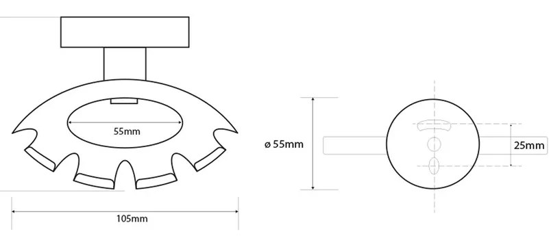 SAPHO XR901 X-Round suport pentru perii, argintiu