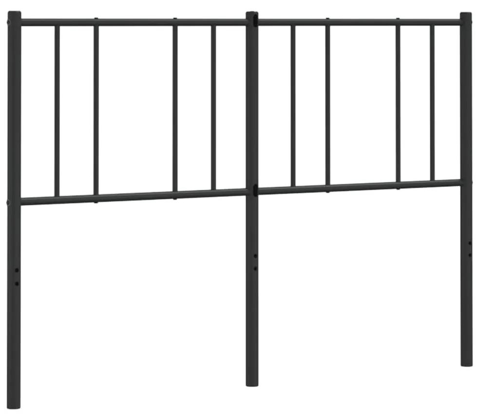 352514 vidaXL Tăblie de pat metalică, negru, 150 cm