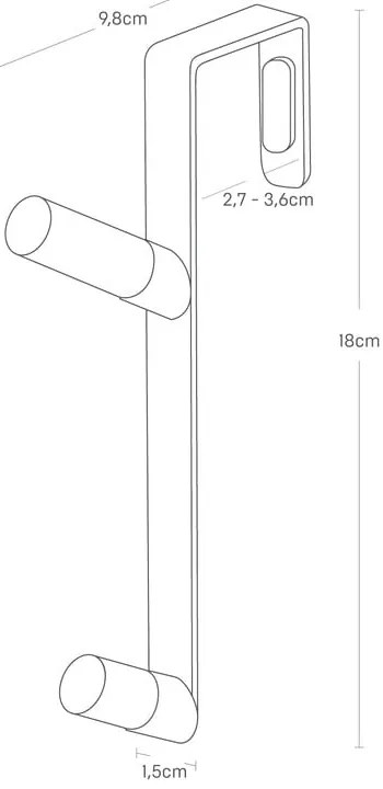 Cuier de ușă alb-natural din metal 1,5 cm Tower – YAMAZAKI