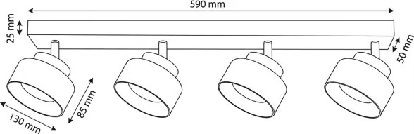 Brilagi - Spot AURA LUX 4xGX53/30W/230V, negru/fumuriu