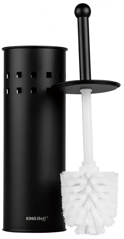 Perie pentru toaleta Kinghoff KH 1812, 39,5 cm, Metal, Negru